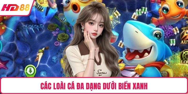 Các loài cá đa dạng dưới biển xanh